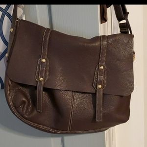 J McLaughlin leather messenger bag